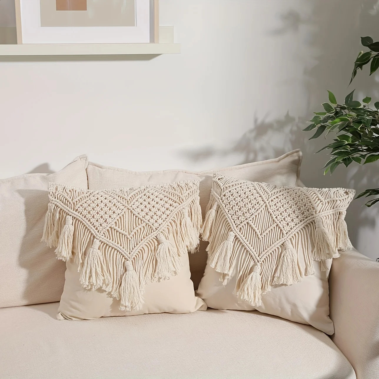 1 Bohemian woven throw pillow cover sofa decoration throw pillow cover 18x18 inches 45x45CM Bohemian soft cushion cover 240821