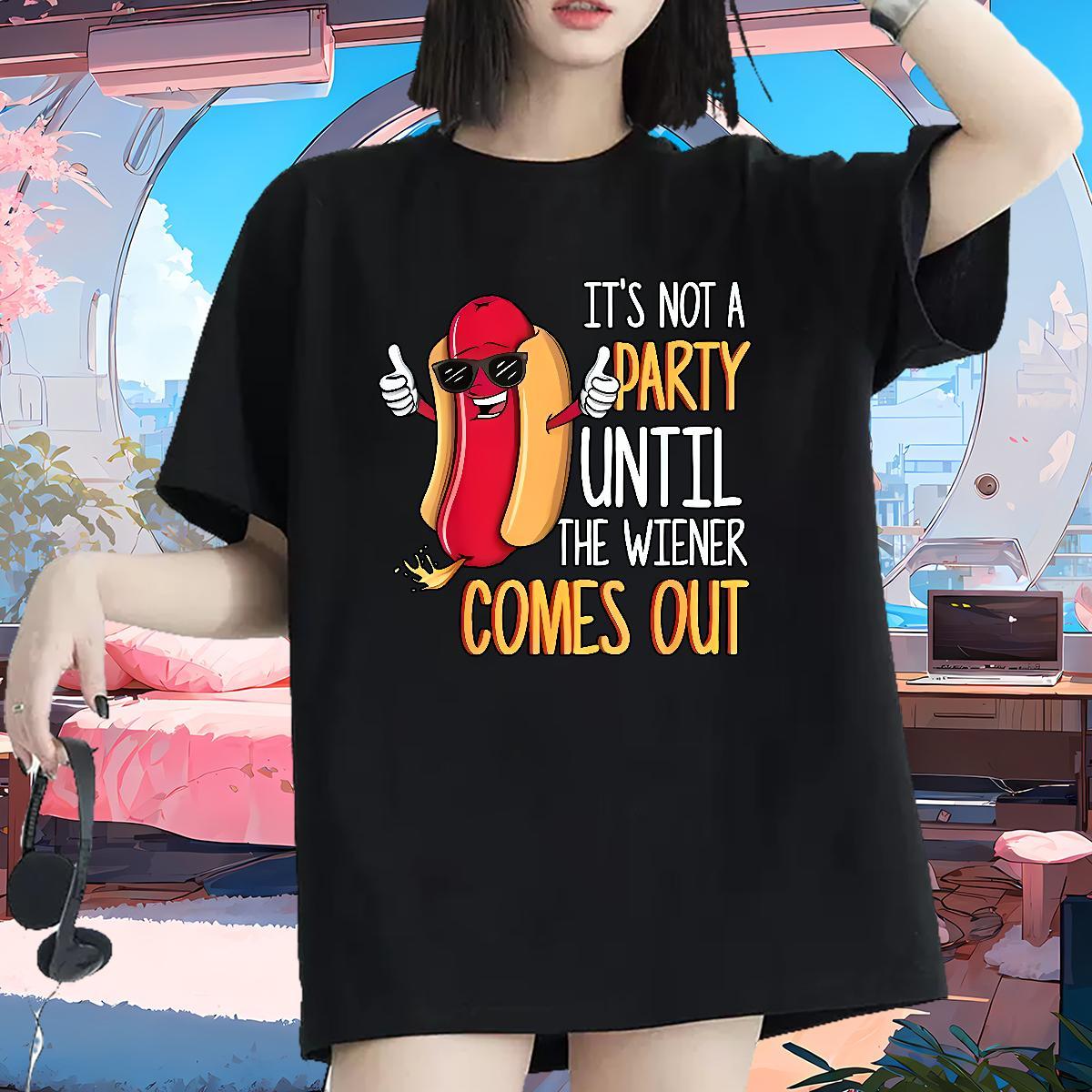 Unisex Womens Tshirts 230g Cotton hot dog Outdoor T-Shirts for Women Breathable Short Sleeve DIY Logo Polos