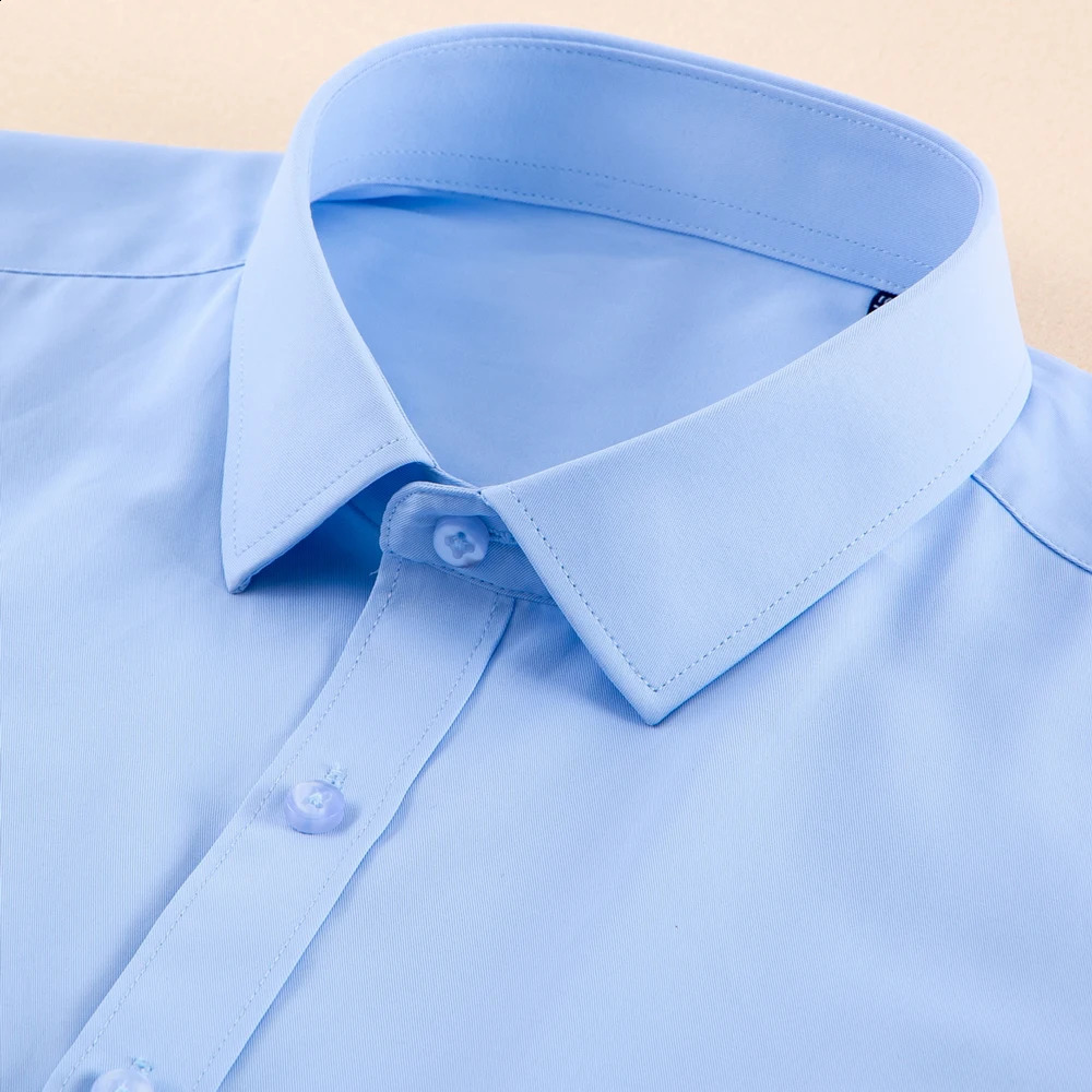 Mens Classic Cotton Blend Long Sleeve Lapel Collar Shirt - Soft Breathable Versatile for All Seasons Business Machine Washable 240822