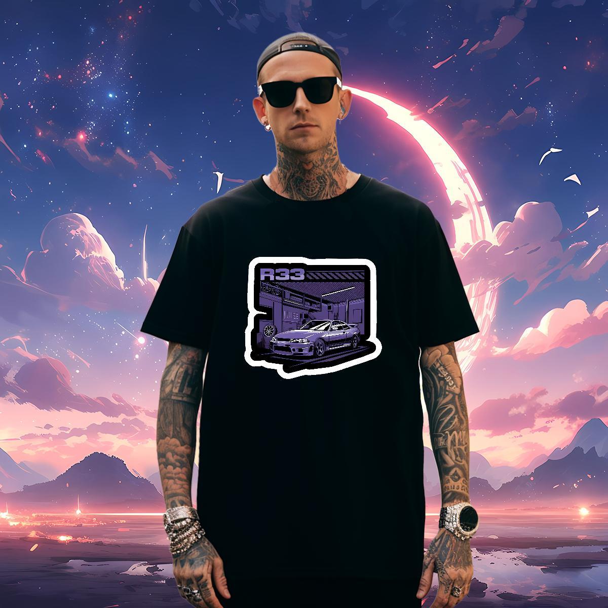 Classic beach T Shirt For Man Daily Outfit Men Clothes T-Shirt 100% Cotton 230g Customized Short Sleeve O-Neck Anime Print Clothings