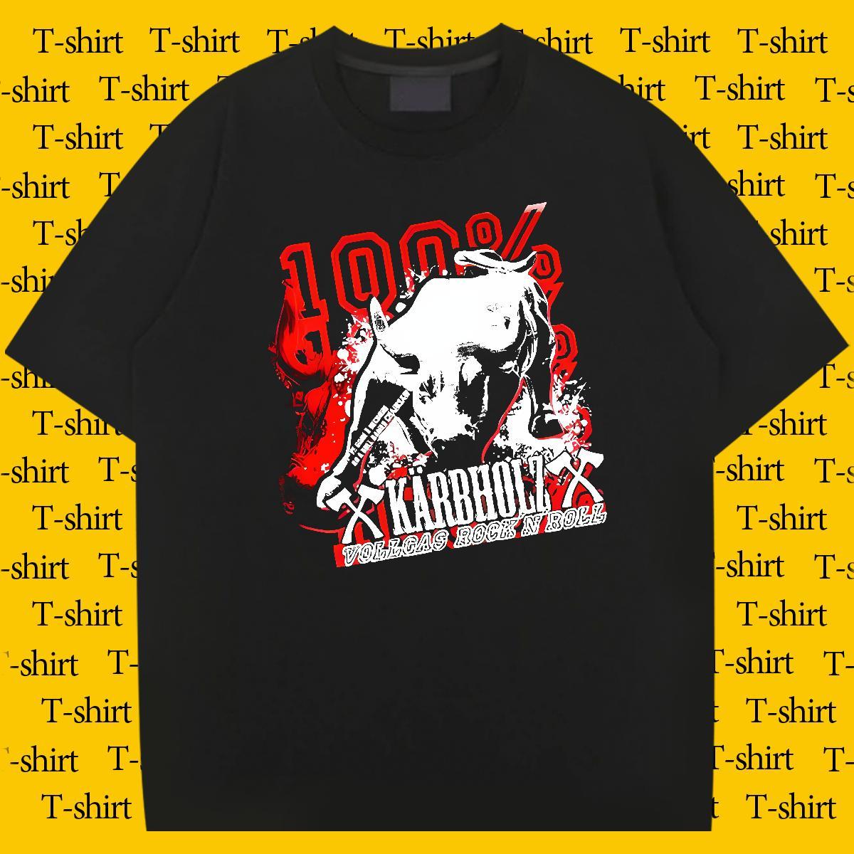 New Arrival Men Clothes T-Shirt 230g 100% Cotton Daily Outfit blood Breathable Crew Neck T Shirts Men Unisex Cartoon Printing L-4XL Tops Shirt