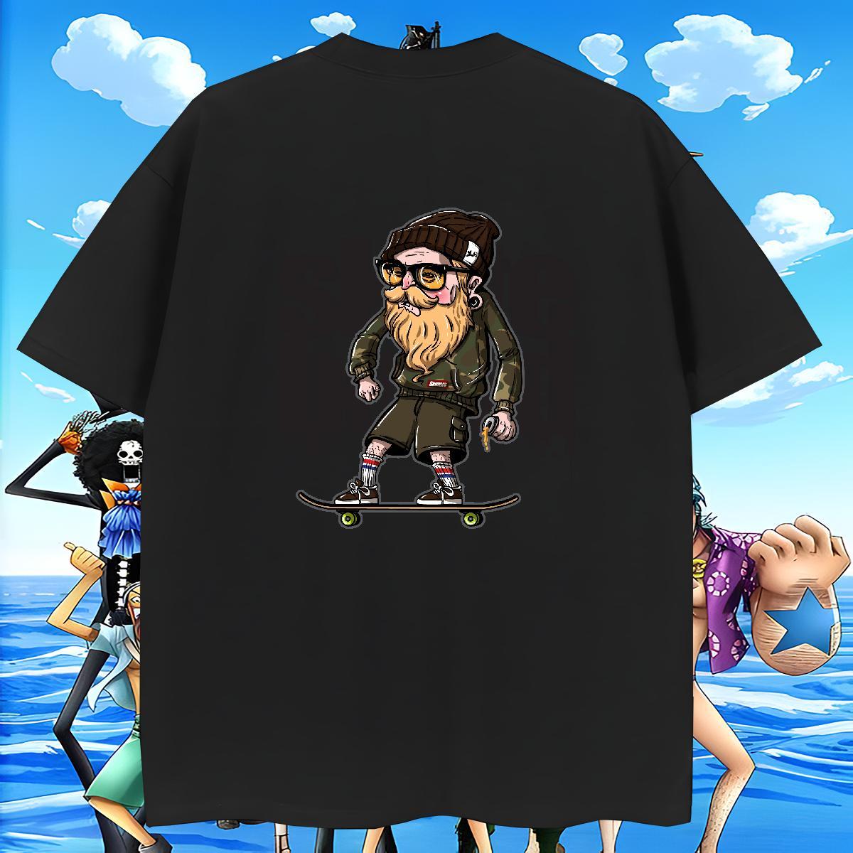High Quality Tshirts Street wear Hip Hop 100% Cotton 230g Cartoon Print Crew Neck Breathable skateboarding T-Shirts New Designer Tees