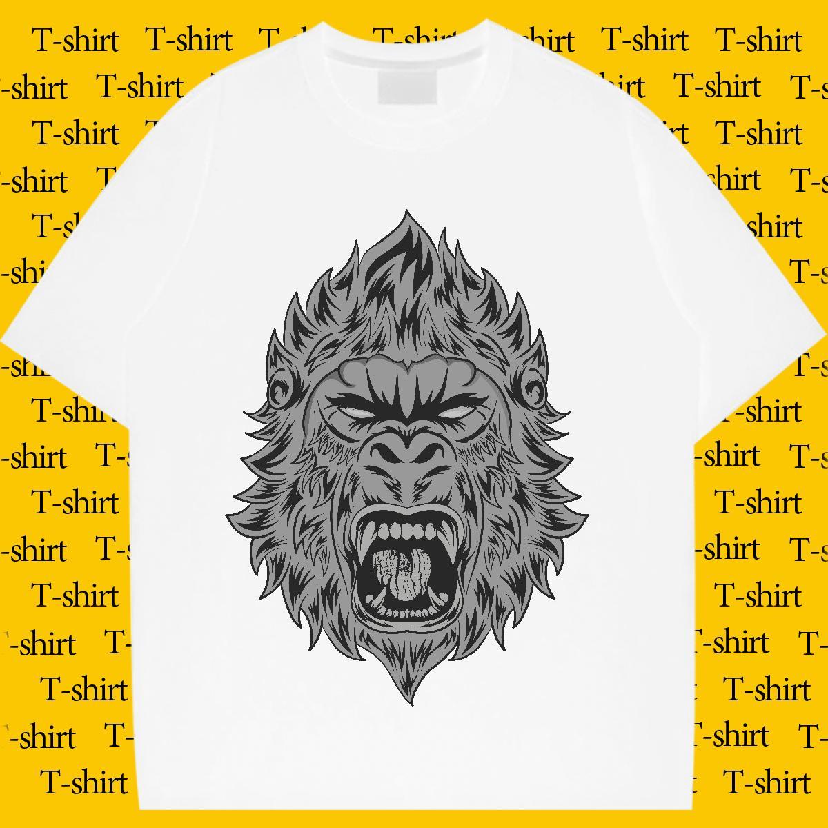 Brand Women T Shirts O-Neck Short Sleeve 230g Pure Cotton Women Tees Custom Print Plus Size chimpanzee Summer Casual Free Shipping Top Shirts