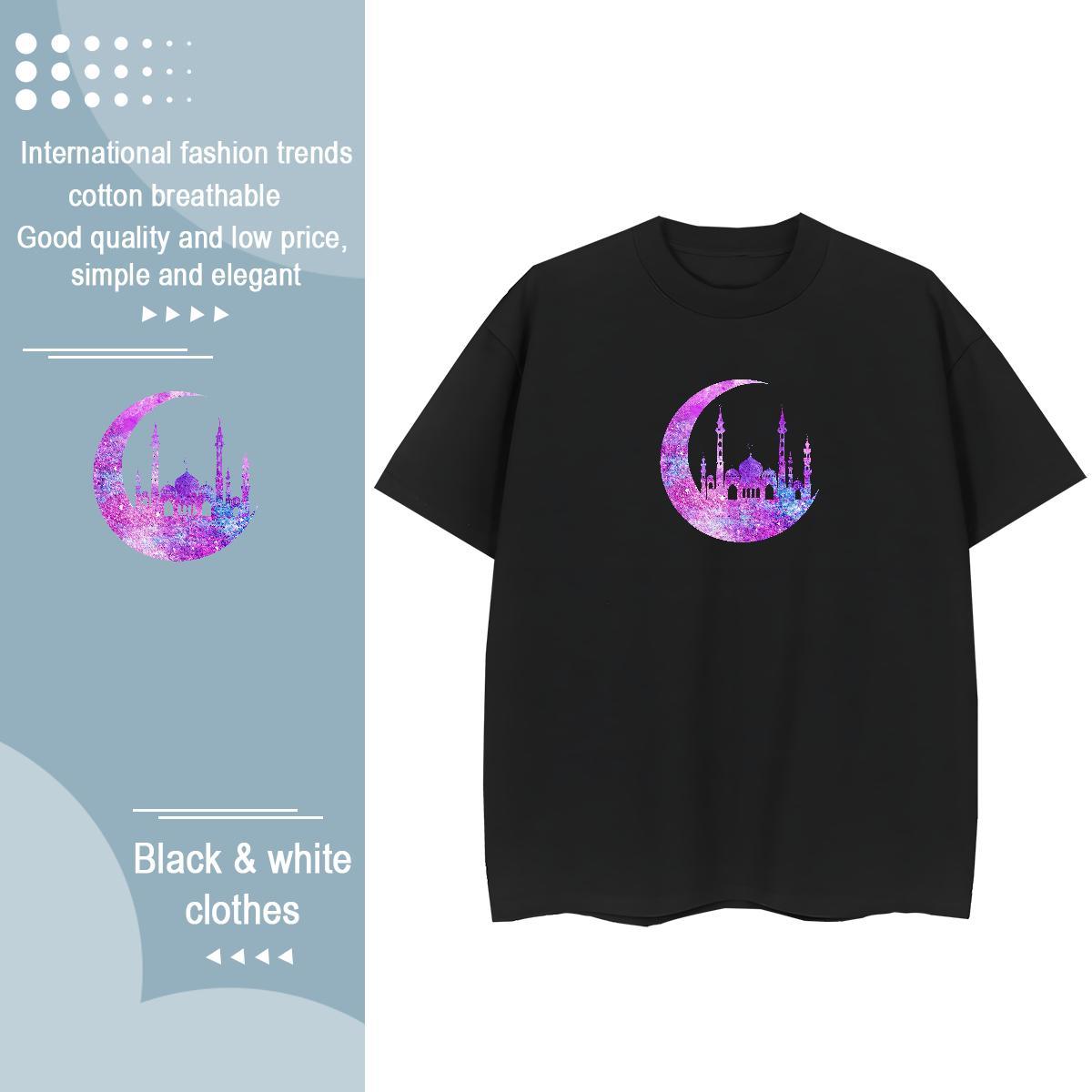 Loose Womens Tshirts 100% Cotton 230g icon Casual Sport T Shirts Women O Neck Short Sleeves DIY Anime Printed Wear