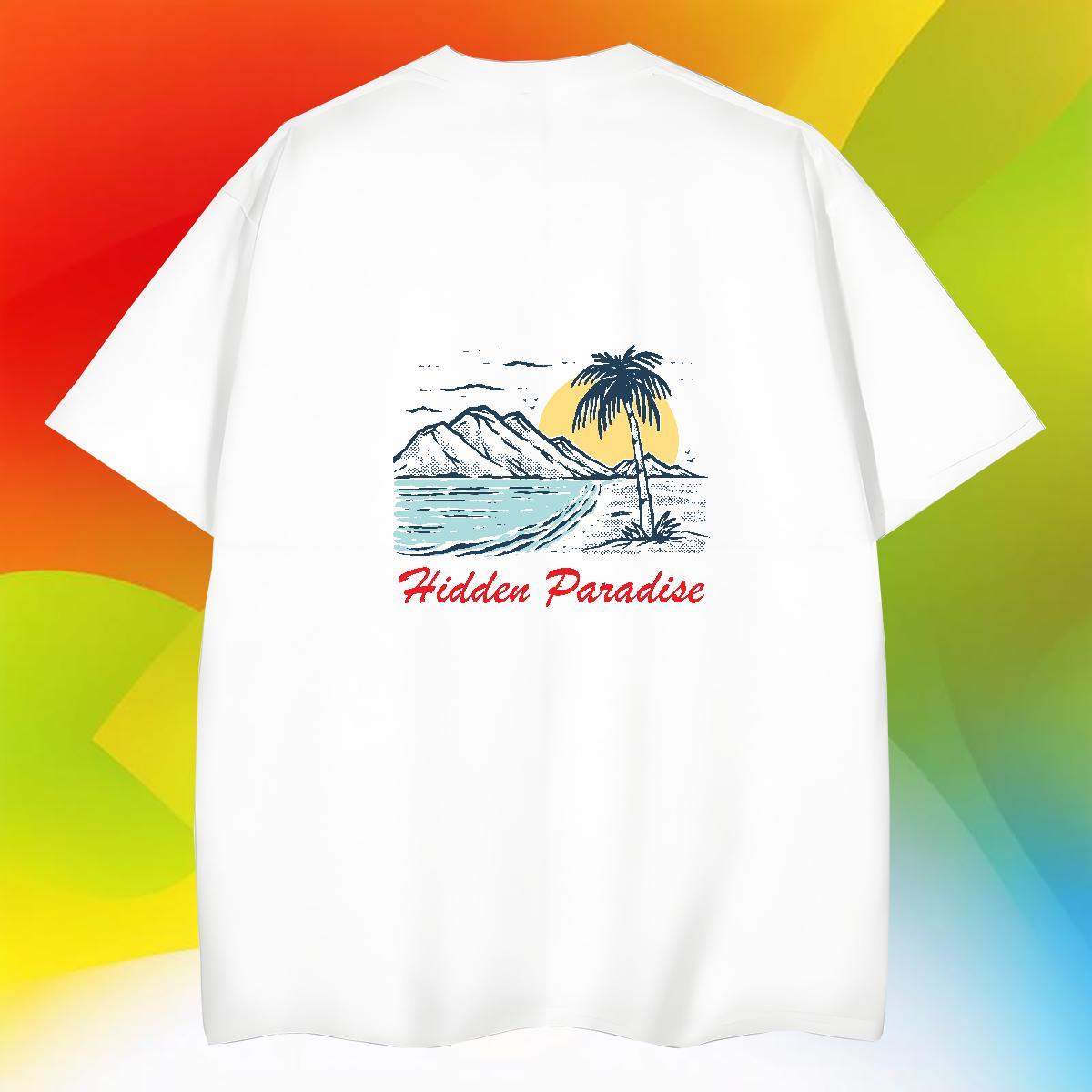 Comfortable Men Tshirts Hip Hop 230g Cotton Custom Cartoon Short Sleeve Soft mountains T shirt Fashion Tops Shirt