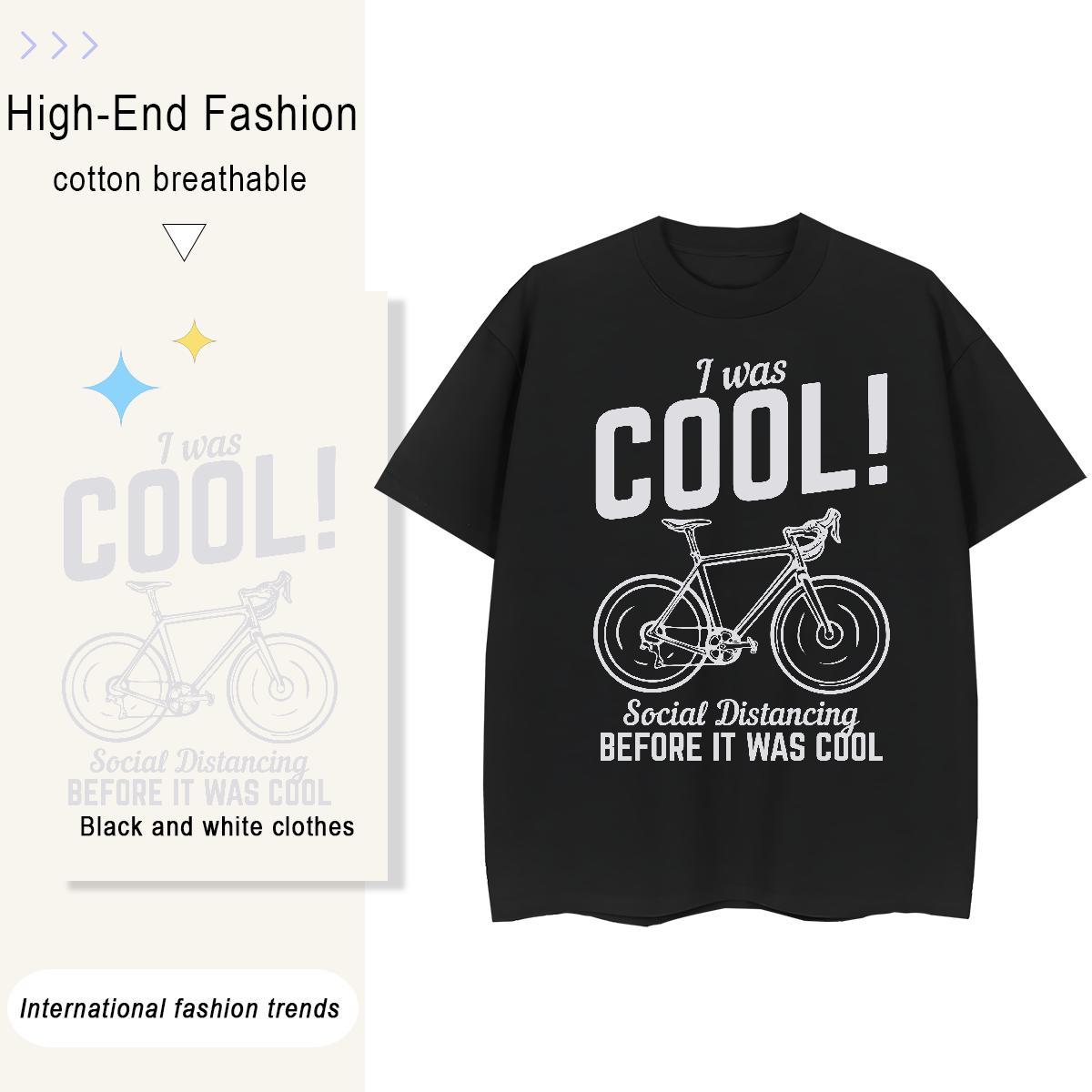 Popular Couples T Shirts Summer Casual 100% Cotton 230g Black Oversized Breathable Short Sleeve bicycle Men T Shirts 2024 New Tees Shirts