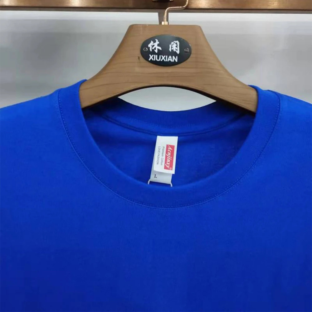 Basic crew collar Tshirt 100% pure cotton summer premium short sleeved unisex wholesale mens Coton Remeras De Algodon 240822
