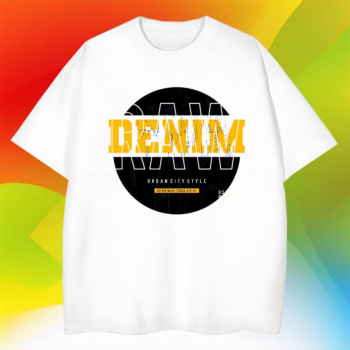 TOP Quality letter T-Shirts for Men Home Outdoor Men Tees 100% Cotton 230g 2024 DIY Breathable Soft Black Oversized Tee Shirt