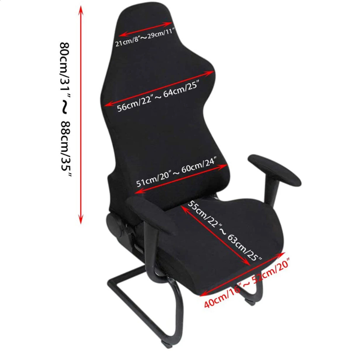 Ergonomic Office Computer Game Chair Slipcovers Stretchy Polyester Reclining Racing Gaming Covers 240821