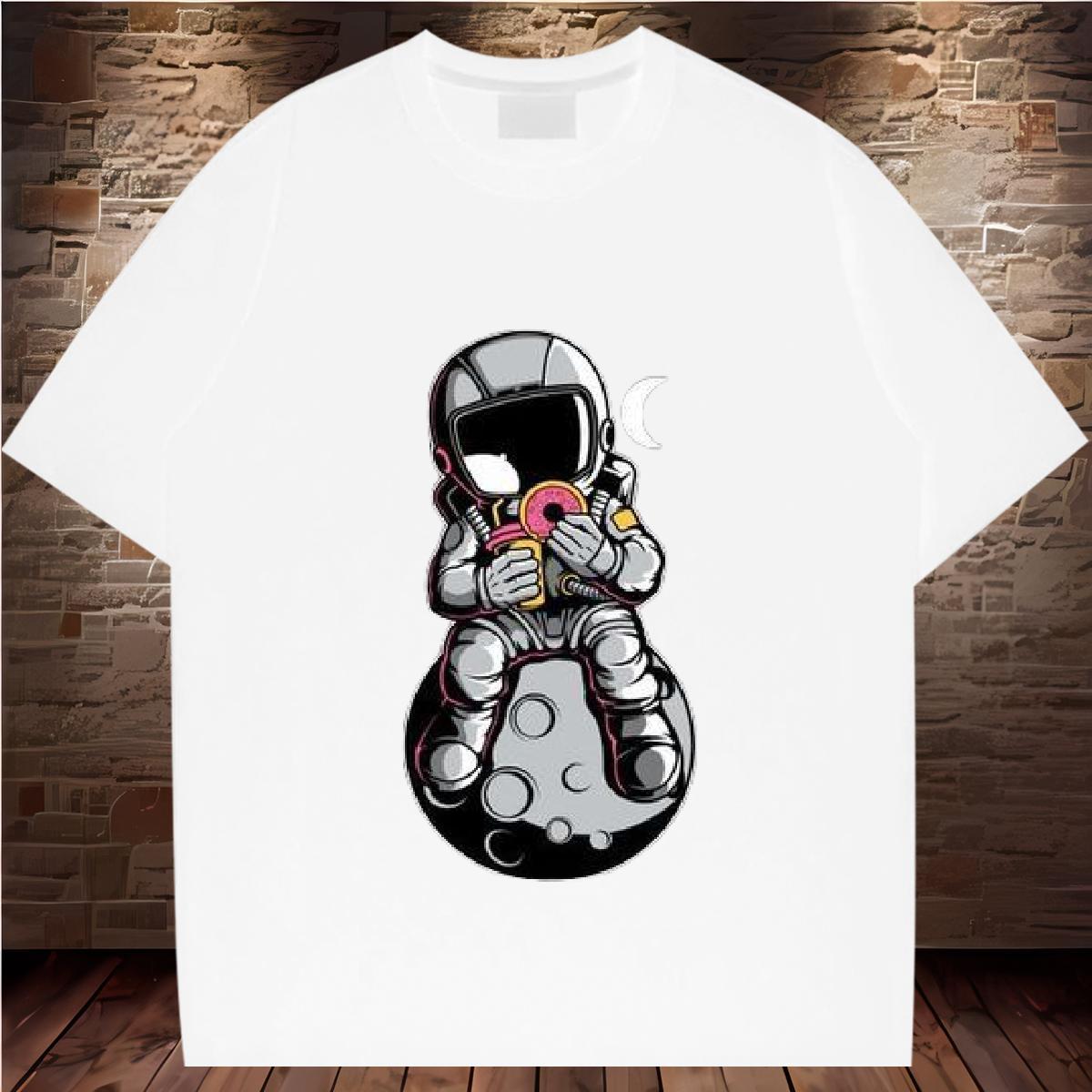 High quality Couples T Shirts 230g Pure Cotton universe Casual T-Shirts Comfortable Floral Print Clothes