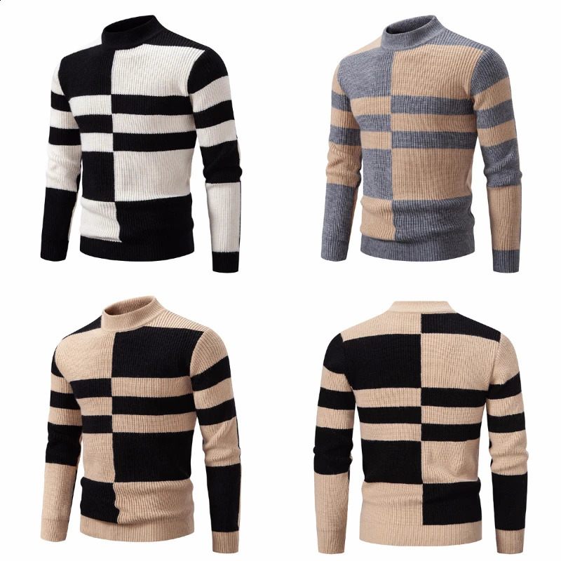 15 color autumn and winter mens warm sweater knitted with sheep wool fashionable printed style 240821