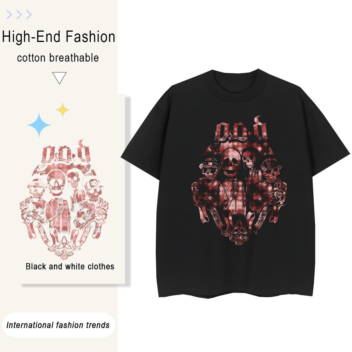 Soft Unisex Tshirts 100% Cotton 230g scary Summer Casual T-Shirts for Women Breathable Soft Custom Printing Clothings