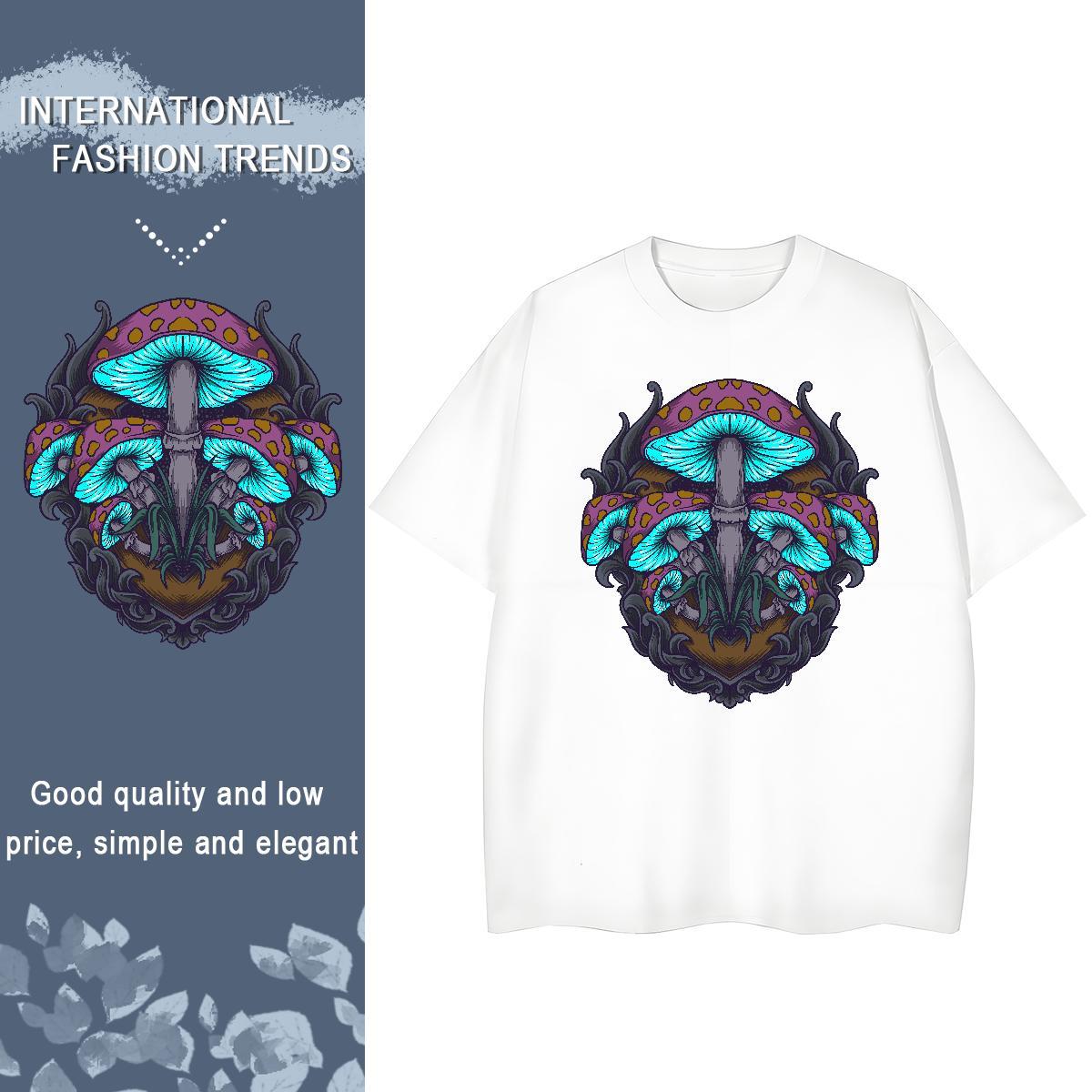 Custom Woman T Shirts Comfortable 100% Cotton 230g Woman Tshirt DIY Printed mushroom Street Wear Nice Tops Tees