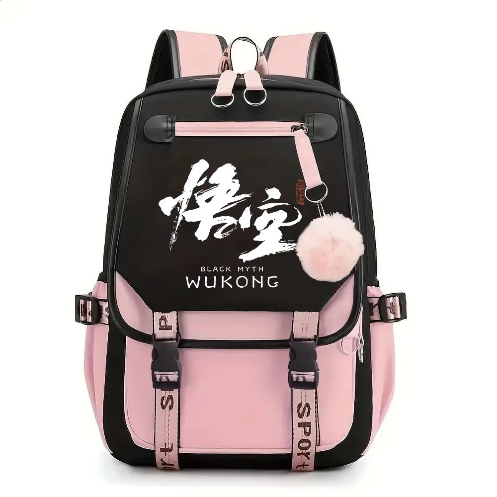 Black Mythical Martial Arts Mens Backpack Girls School Bag Youth Laptop Sun 240822