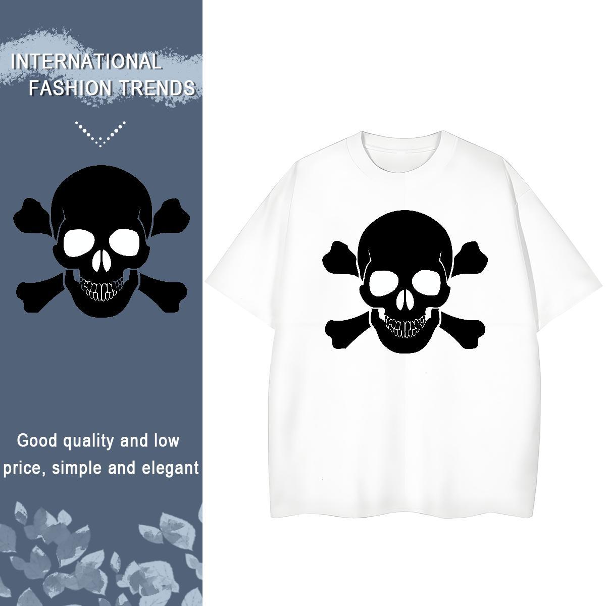 Fashion Women T Shirts 100% Cotton 230g Comfortable Street Casual skull Womens Tshirts Female Plus Size Custom Tops Tees