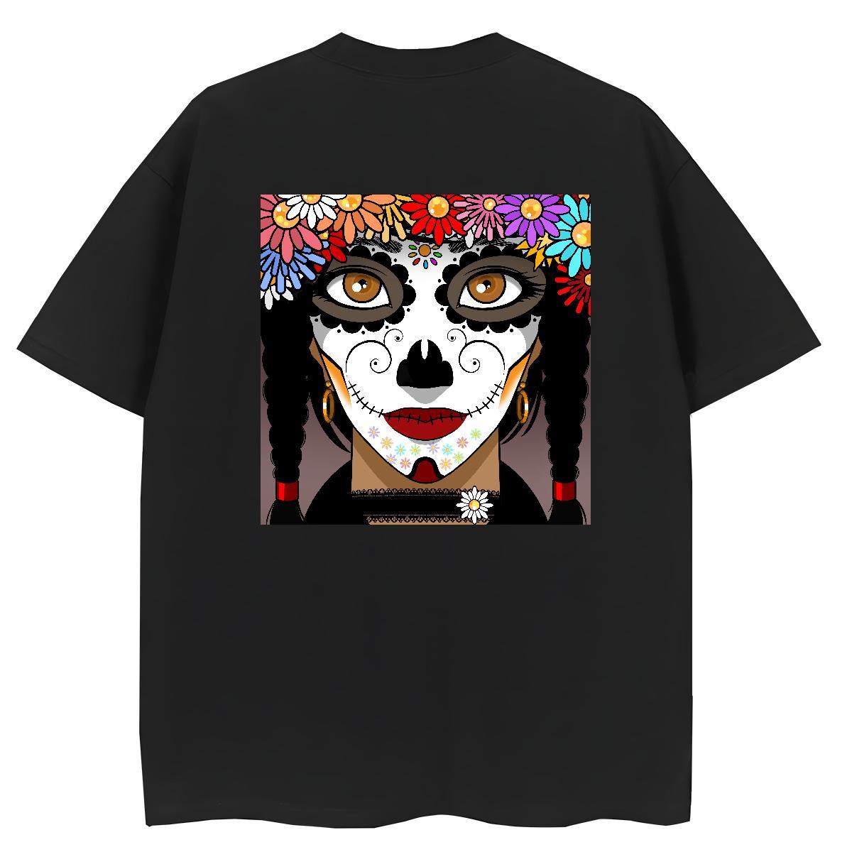 2024 DIY Woman T Shirts 100% Cotton 230g Breathable Soft Hip Hop Street portrait Tshirt for Man Woman Comfortable Floral Print Tees Shirts