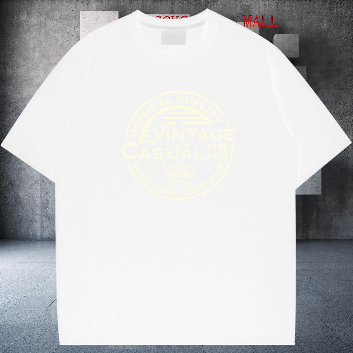 Brand Men T Shirts 100% Cotton 230g letter Anime Printing Street Custom Cartoon Pure Cotton Men Tops Tees Fashion Design Wear