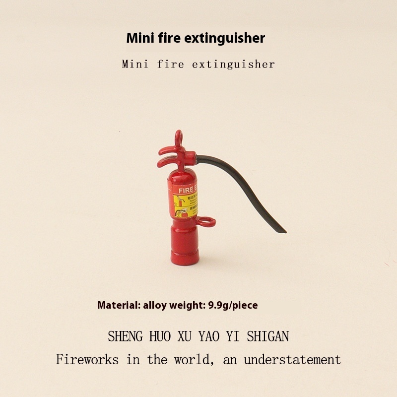 Creative Mini Simulation Extinguisher Model Baby House Fire Tool Accessories Cute Male and Female Desktop Ornament OB11