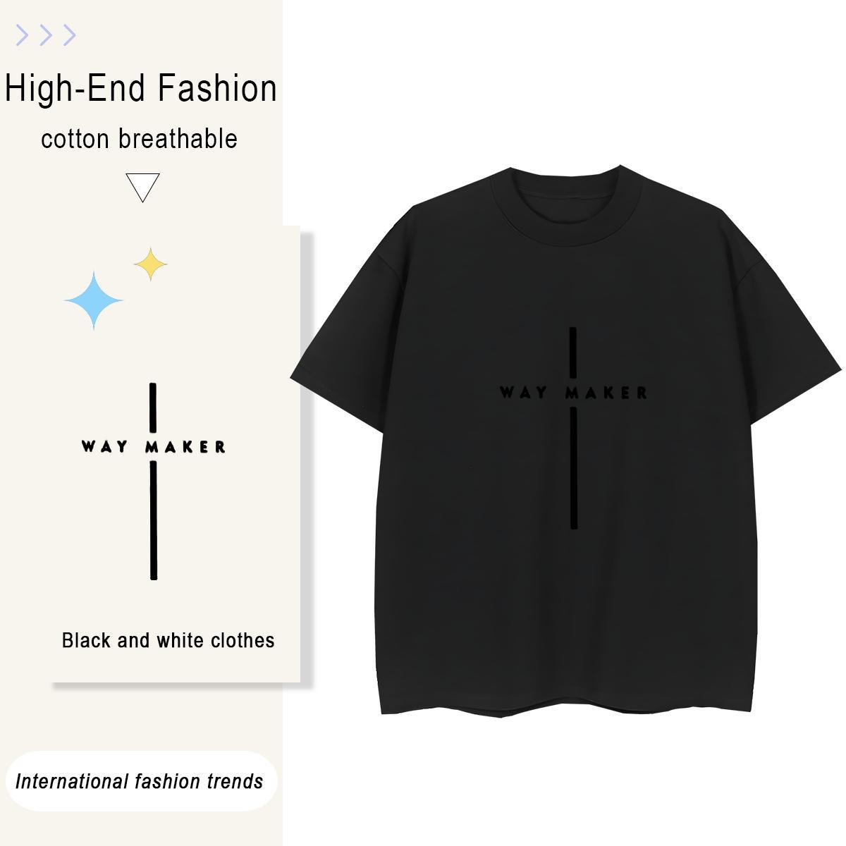 Brand Men Clothes T-Shirt Summer Casual 230g Cotton Cartoon Print Breathable Soft letter T Shirts Men Casual New Tee Shirt