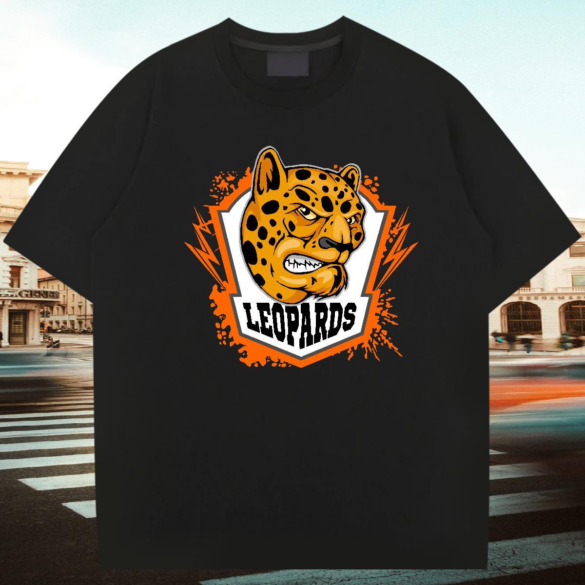 Soft Tshirt for Man Woman Hip Hop 230g Pure Cotton Customized Breathable Crew Neck leopard Man T Shirts Factory Direct Wear