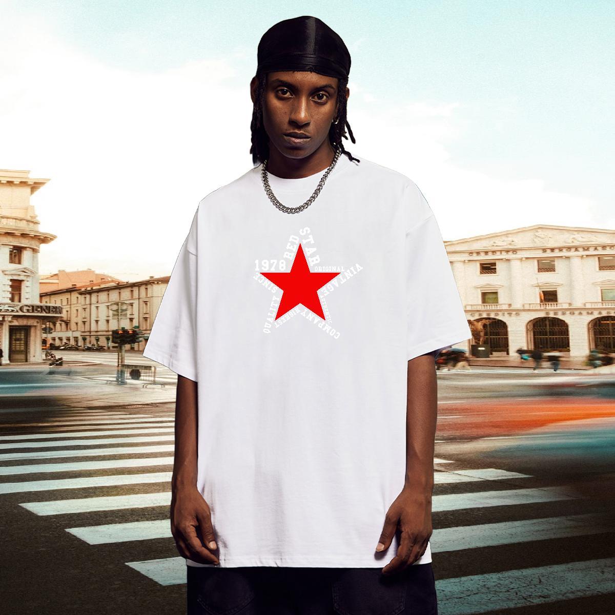 Loose Men Clothes T-Shirt Casual Beach 100% Cotton 230g Black White Short Sleeve Soft letter T-Shirts for Men Free Shipping Clothings