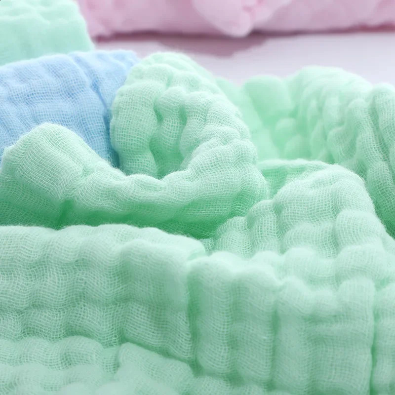 6 Layers 105*105cm Pure Cotton Bubble Muslin Blanket Infant Gauze Bath Towel Baby Receiving Blanket Kids Swaddle Bedding 240813