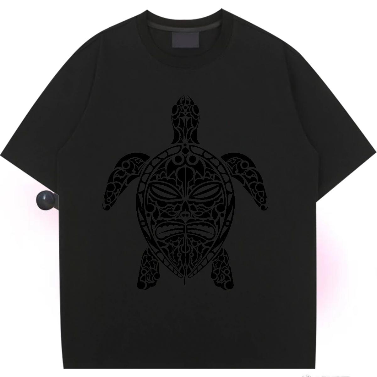 DIY T shirt Breathable Crew Neck 230g Cotton Womens Tshirts Black White tortoise Street Wear Unisex Top Shirts