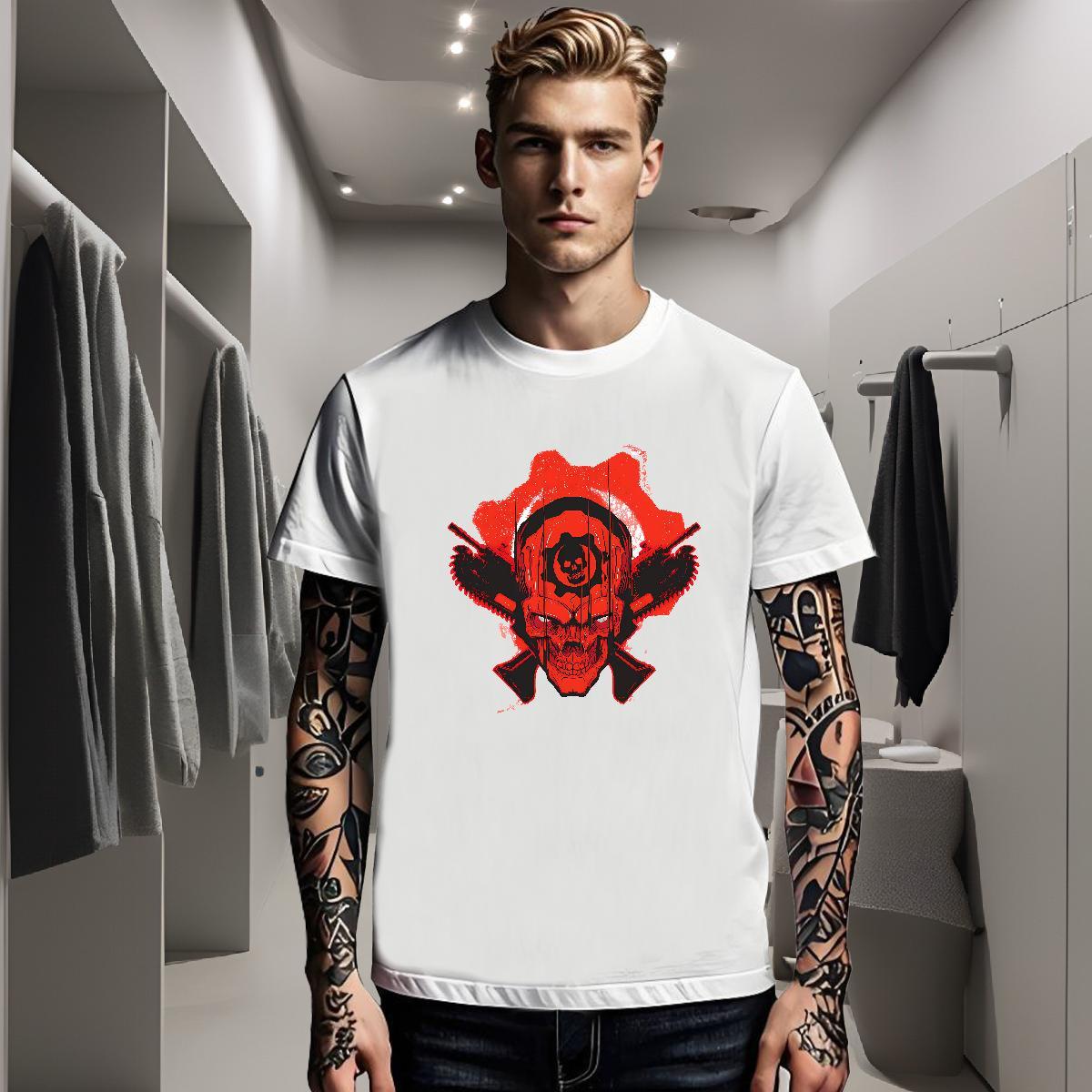 2024 New Men Tees 230g Pure Cotton Street Wear gun Round Neck Short Sleeve Man T Shirts Brand Custom Anime Tees Shirts