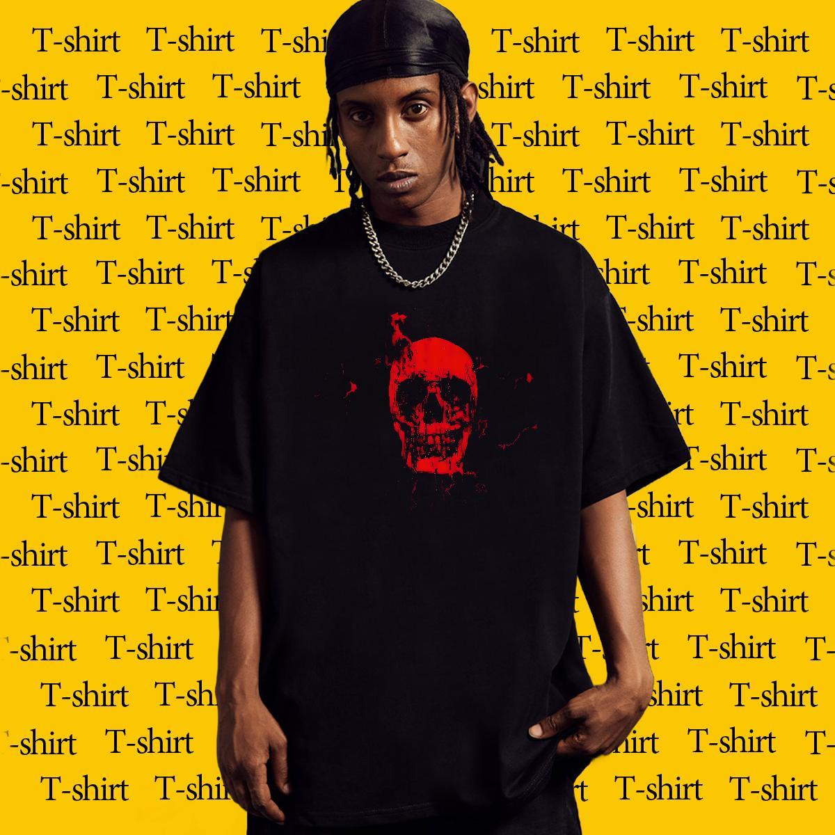 2024 Designer skull Men Clothes T-Shirt 100% Cotton 230g Mens T Shirts Graphic Street Wear Breathable Short Sleeve Comfortable Tees Shirts