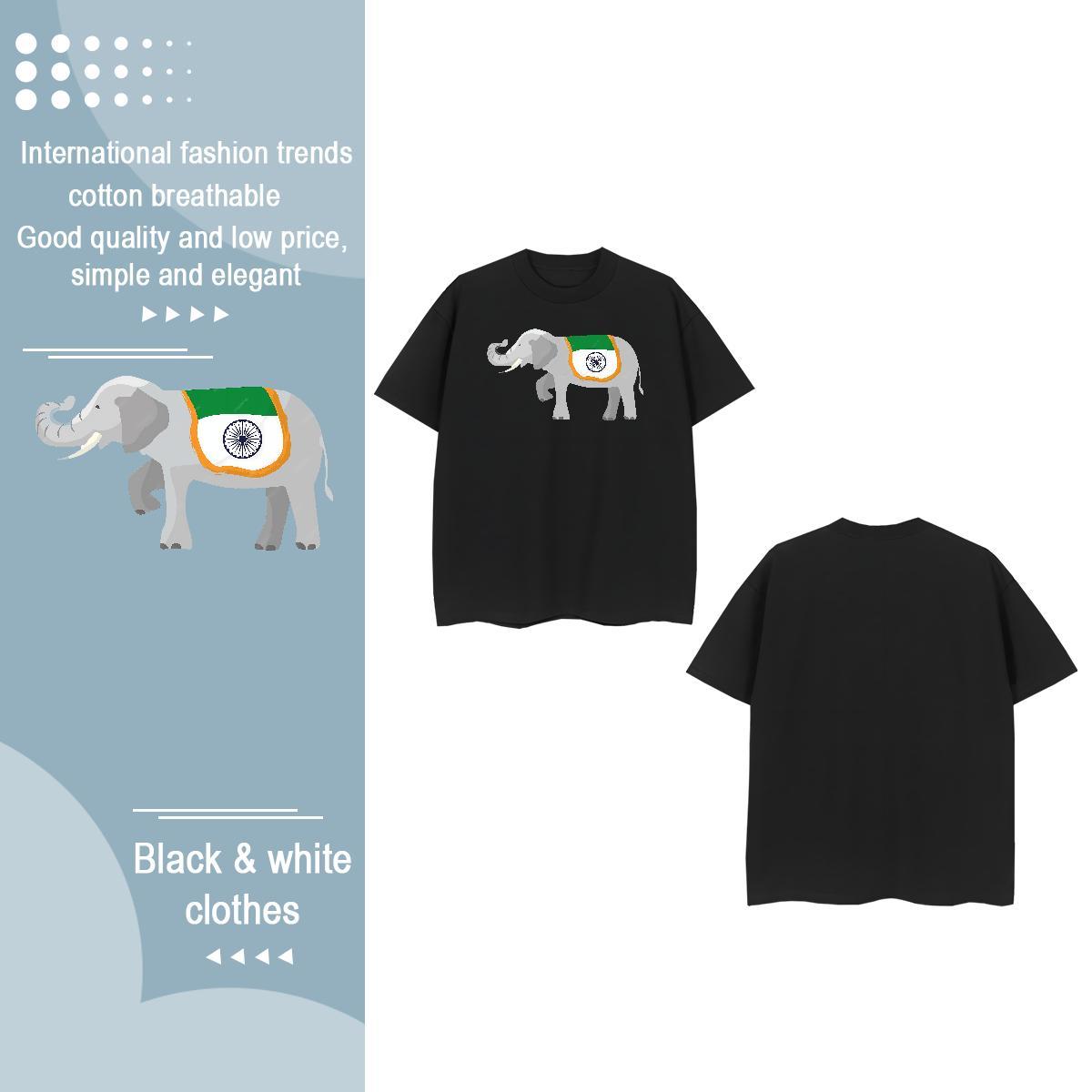 Stylist T shirt Short Sleeve O-Neck 230g Cotton Couples T Shirts Customized Print elephant Home Outdoor Free Shipping Top Tees