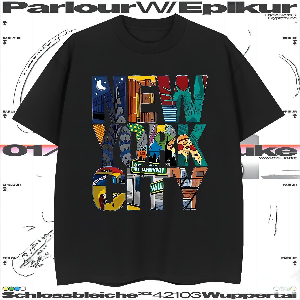 Loose New York Men T Shirts Casual Mens Tshirts 230g 100% Cotton Fashion New Crew Neck Breathable Custom Printing Clothings
