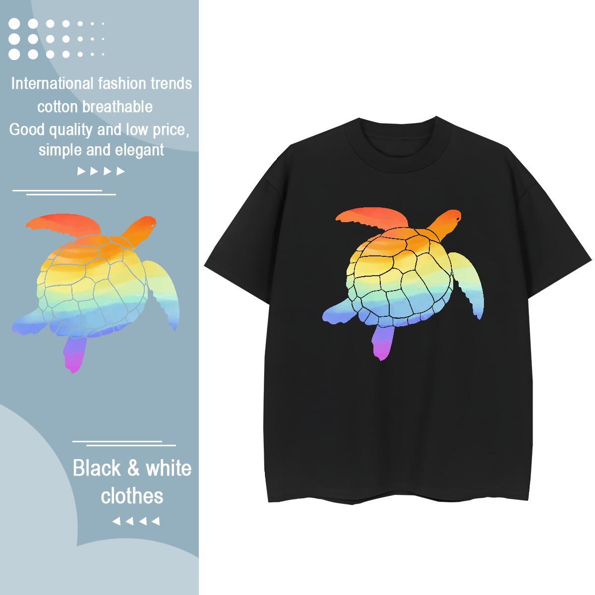 2024 DIY Women T Shirts Comfortable 230g 100% Cotton Womens Tshirts Customized tortoise Hip Hop Street Designer Nice Wear