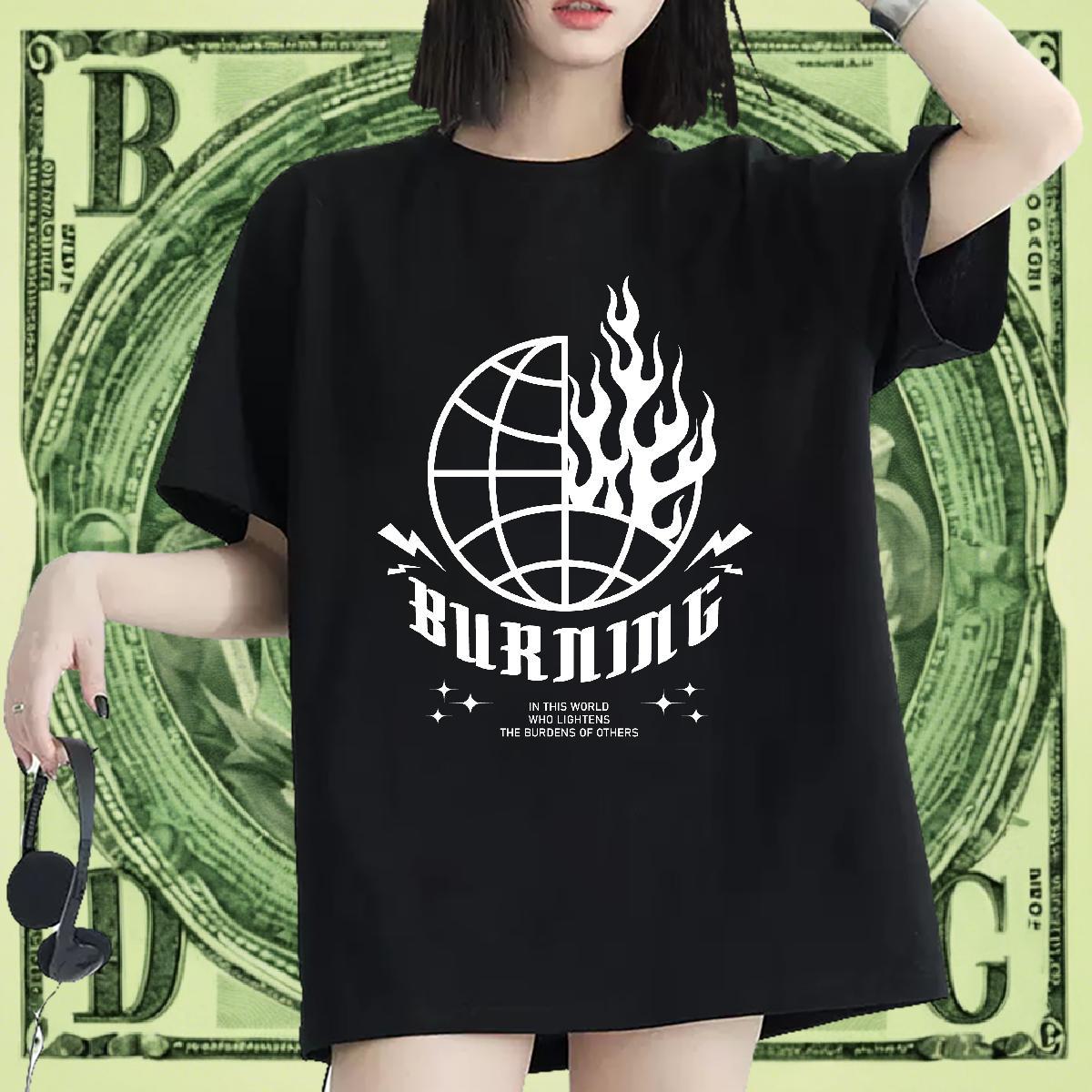 Designer Lady T shirt 230g Pure Cotton letter Street Casual T-Shirts for Women Short Sleeve O-Neck DIY Printed Clothings