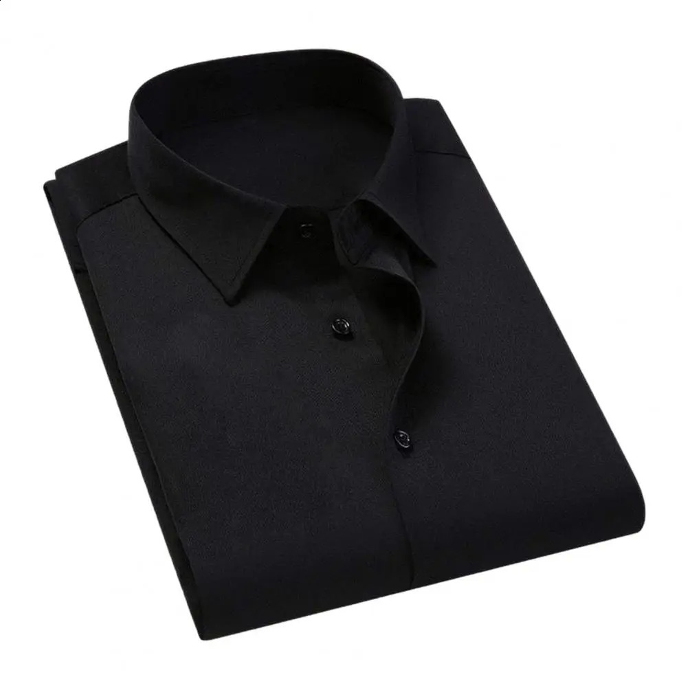 Men Long Sleeve Shirt Natural Feel Men Shirt High Elasticity Mens Formal Shirt with Turn-down Collar for Business for Soft 240822