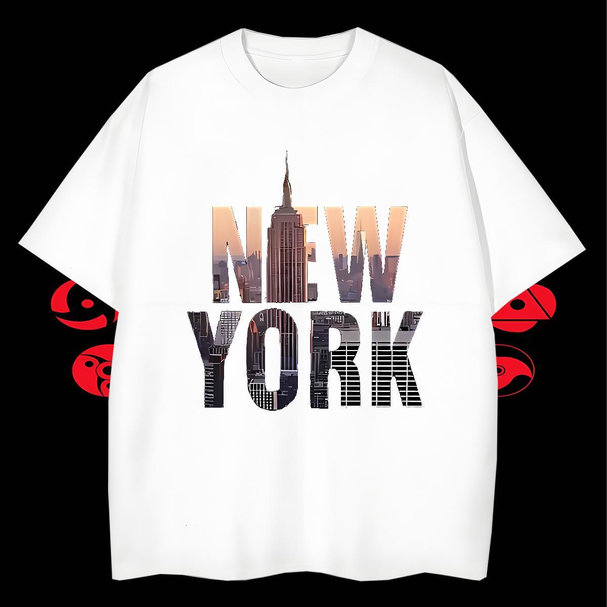 Brand Men Clothes T-Shirt Casual Daily Wear 230g Cotton Oversized 3XL 4XL Breathable Short Sleeve New York Mens T Shirts Fashion Tee Shirt