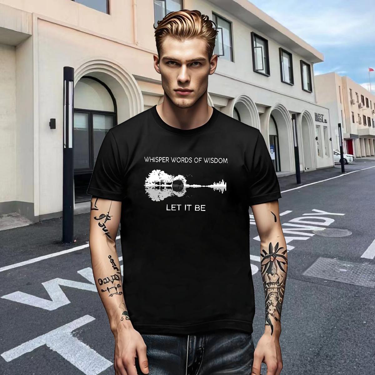 Loose Fit Men Tees Sport 230g Cotton Cartoon Print Short Sleeve O-Neck letter T shirt Fashion Design Tshirts