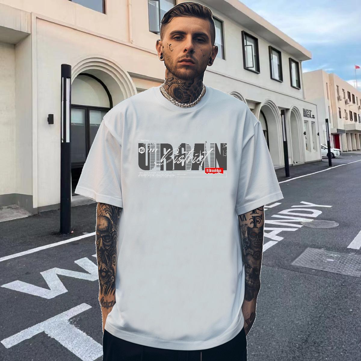 Wholesale Couples T Shirts Casual Daily Wear 230g Cotton Custom Big Size Short Sleeve O-Neck letter T Shirts Men Fashion Casual Tops Tees