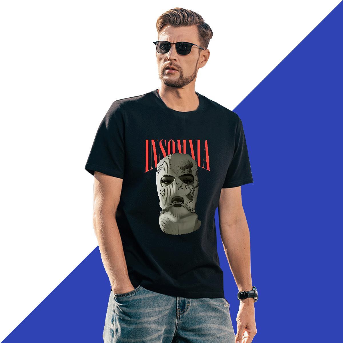 Unisex Couples T Shirts Sports Casual 230g Cotton Custom Printing Pure Cotton Masked man T shirt New Designer Tshirts