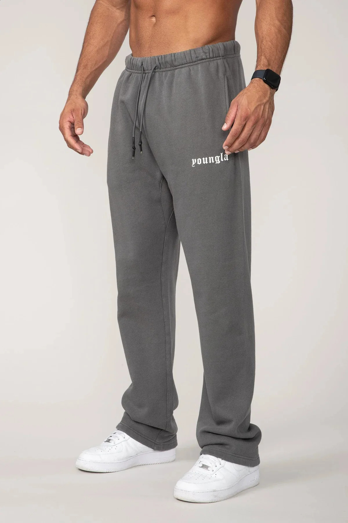 Mens sports pants autumn and winter fitness cotton print loose casual running training 240821