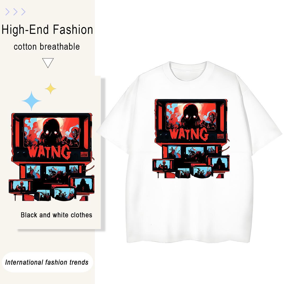 2024 T-Shirts for Women 100% Cotton 230g Breathable Short Sleeve Casual Daily Wear skull Tshirt for Man Woman Brand Custom Printed Tees