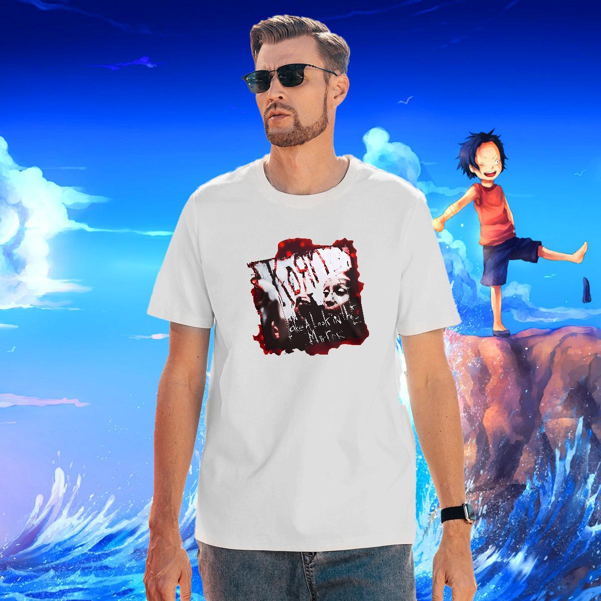 Classic Casual Home Outdoor Men Tees scary Round Neck Short Sleeve 230g Pure Cotton T-Shirts for Men Cool Design Anime Tops Shirt
