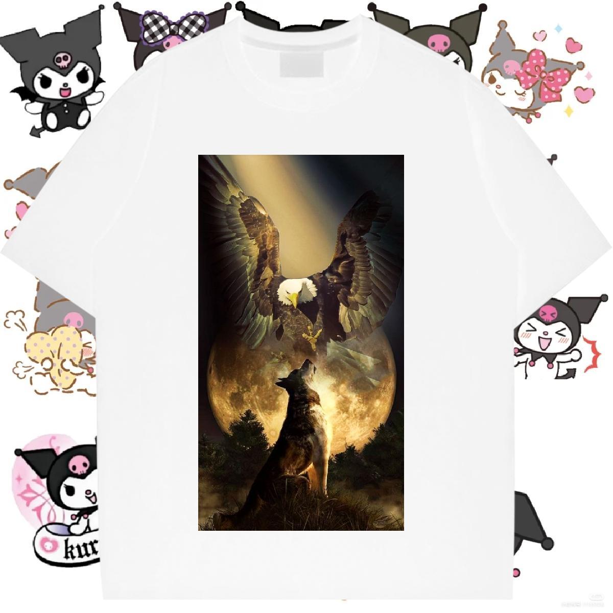 New Arrival Woman T Shirts Breathable Crew Neck 230g 100% Cotton Couples T Shirts Oversized eagle Sport 5A Top Shirts