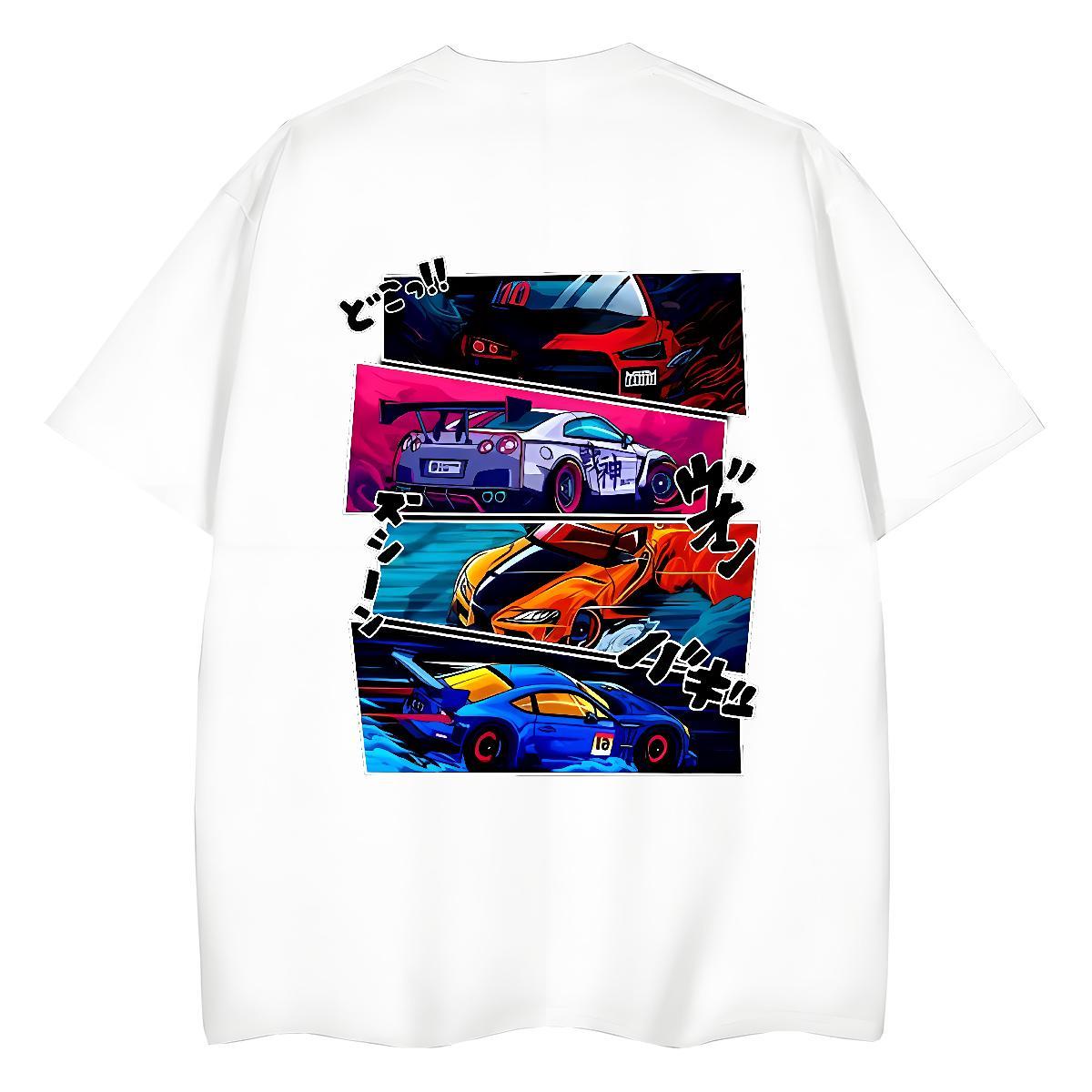 Fashion Casual Women T Shirts 230g 100% Cotton Breathable Soft High Street Hip Hop car Lady T shirt Free Shipping DIY Anime Top Shirts