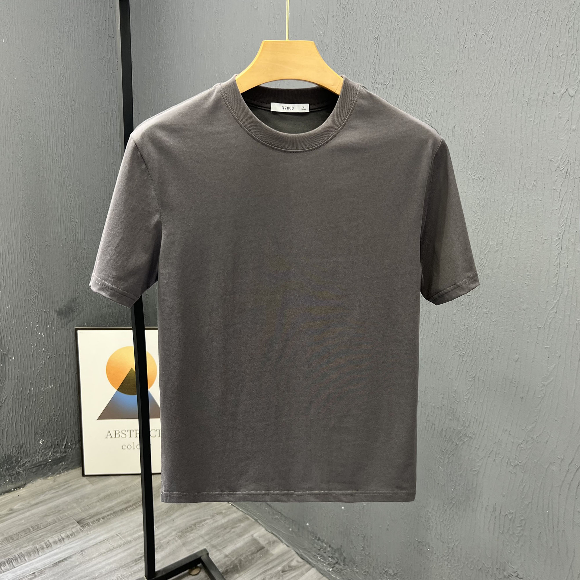 New Short Sleeved T-shirt Mens Round Neck Short Sleeved Mens Summer Trendy Style t Versatile Top Interwoven T-shirt Top