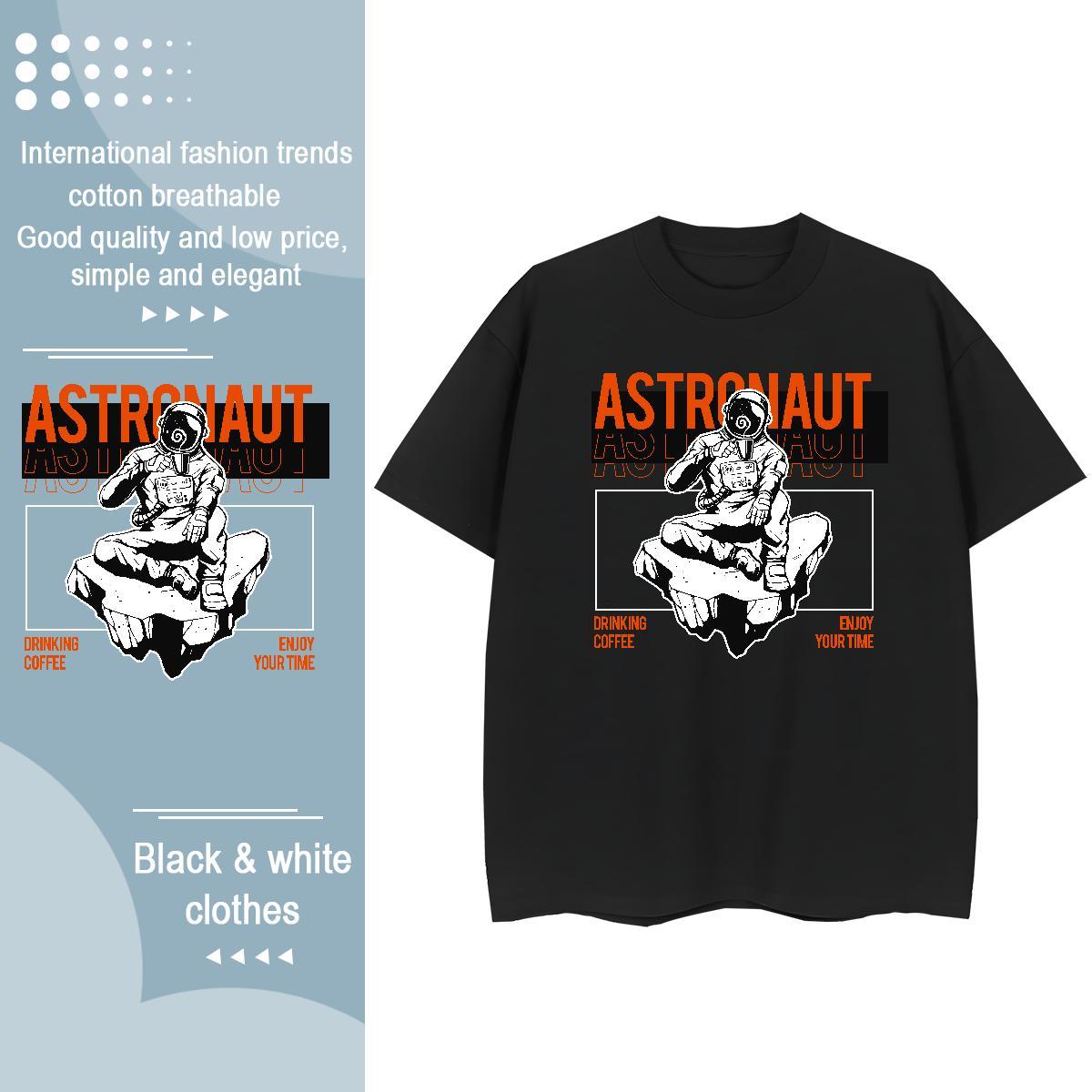 Free Shipping Womens Tshirts 100% Cotton 230g universe Daily Wear Womens T Shirts O Neck Short Sleeves Anime Tops Tees