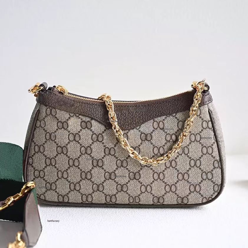Luxury Designer Bag Womens Shoulder Bag Fashion handbag Leather Underarm Bag Crescent Bag High quality leather crossbody bag Designer Women Chain StitchedL bag 10A