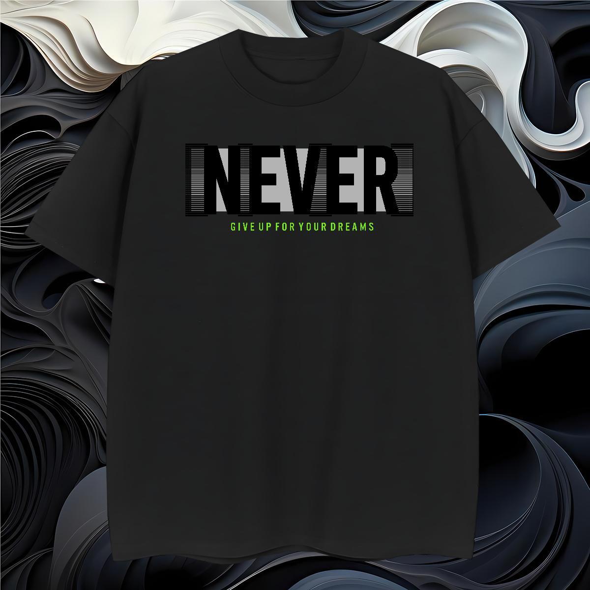 Designer never T-Shirts Casual Beach Men Tops Tees 230g Pure Cotton Designer Fashion Breathable Short Sleeve Plus Size Cartoon Tops Shirt