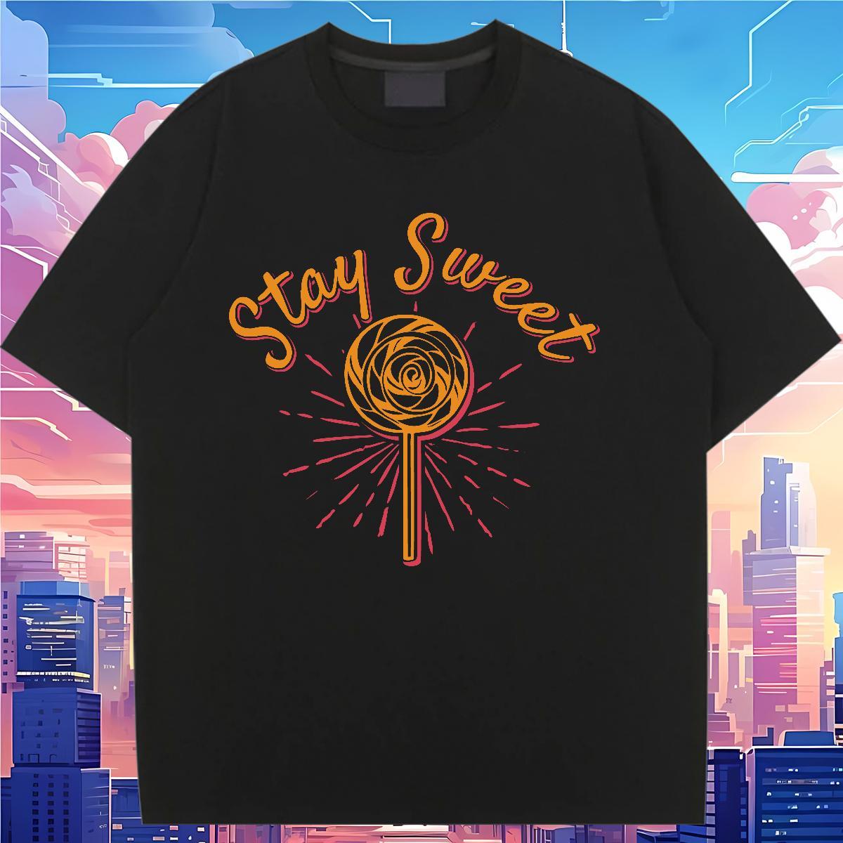 Brand Couples T Shirts 230g Cotton lollipop Casual Woman T Shirts Short sleeve Soft Oversized Top Shirts