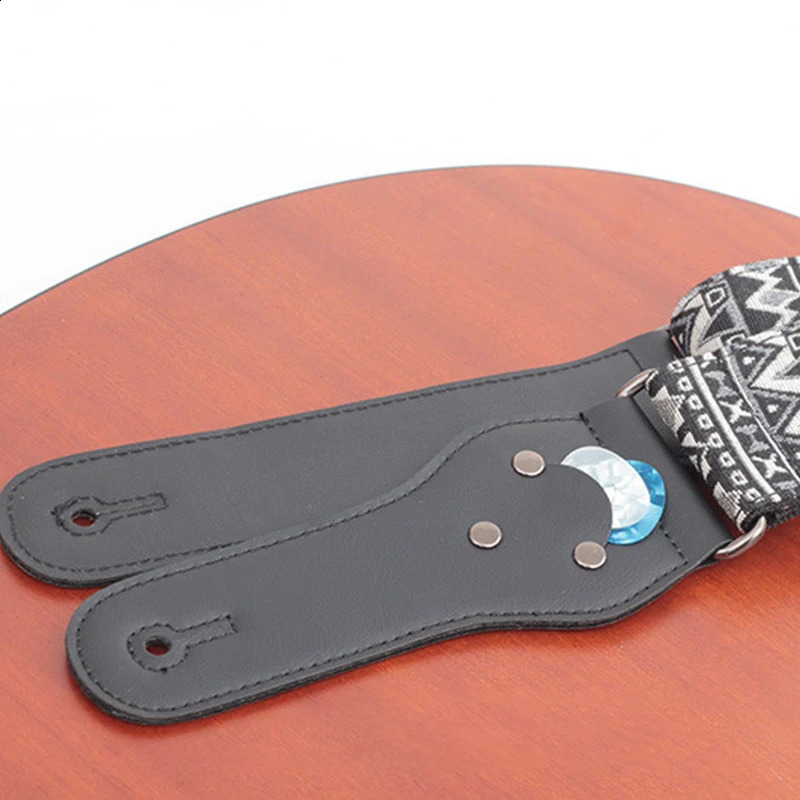 Guitar Strap Leather Head Adjustable Shoulder Strap For Guitar Electric Guitar Bass Guitar Parts Accessories Black Guitars 240821