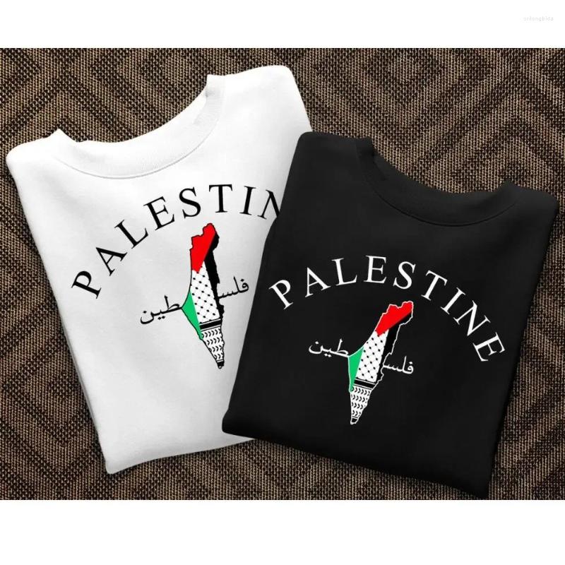 Womens Hoodies Palestine Map Sweatshirt Palestinian Arabic Name Printed Sweater Adult Pullover Crewneck